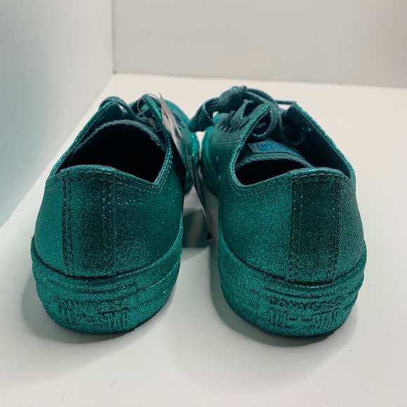 NEW Converse | Turquoise Glitter Low Tops size 7 - Picture 5 of 8